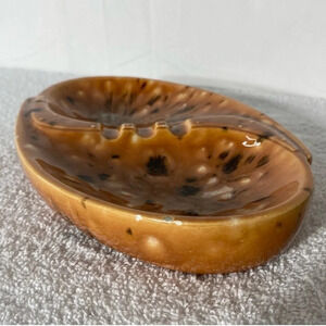 Vintage MCM Glazed Art  Ceramic Pottery Ashtray Trinket Dish